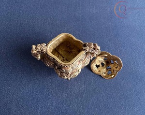 Brass <b>Incense</b> <b>Burner</b> for Religious Use <b>Backflow</b> Design Indian <b>Incense</b> Compatible Durable & Natural Home & Restaurant Use - Product Image 4
