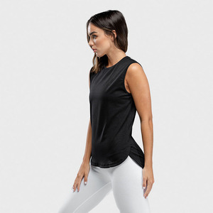 Nueva llegada Color sólido 100% poliéster Crop Tank Top logotipo personalizado entrenamiento Tank Top mujeres gran oferta nuevos diseños - Product Image 2
