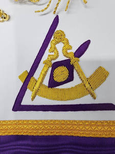 Regalia maçonnique, mode vintage, dentelle brodée, tabliers faits à la main, écologiques, en cuir d'agneau véritable/coton - Product Image 3