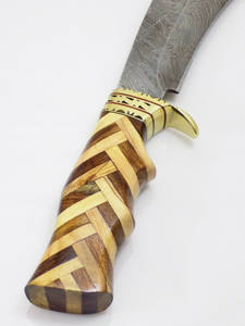 Couteau Bowie fait à la main pleine Tang lame en acier damas avec gaine en cuir chasse survie couteau de Camping en plein air - Product Image 3