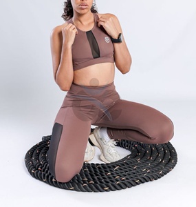 ORCAFITS Workout Outfits Women 2pcs Sport Bra High Waist Leggings Sets Women Running Gym Pocket Set Quick Dry Front Logo Design - Product Image 1