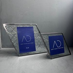 <b>Picture</b> <b>frame</b> set of 2 table top photo <b>frame</b> decorative steel and <b>glass</b> with silver finish - Product Image 2