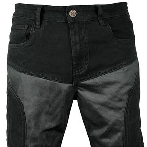 Pantalones de Motociclista Negros y Grises para Hombre, Diseño Segmentado con Protección Extraíble, Jeans de Mezclilla Protectoras para Motociclismo - Product Image 4