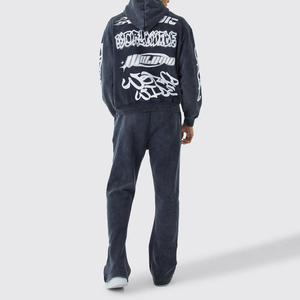 High Quality Two Piece Printed <b>Tracksuit</b> Plain Pullover Set 100% Fleece Cotton Oversized Custom <b>Men</b> <b>Tracksuit</b> - Product Image 2