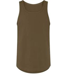 Camiseta sin mangas de algodón esencial para hombre, camiseta sin mangas para fitness informal y ropa deportiva, cuello cuadrado, logotipo personalizado de Color sólido - Product Image 4