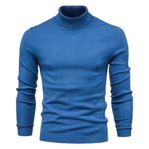 Jersey de lana personalizado para hombre, suéter de cuello alto, ropa de punto de cuello alto de manga larga en color liso - Product Image 3