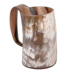 Taza de cuerno para beber de 500ml ecológica con empuñadura, vasos de café almacenados para fiestas, incluye bandeja - Product Image 1