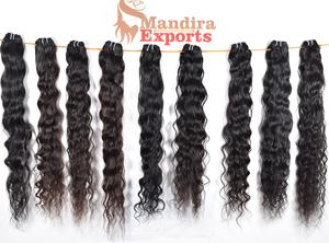 Extensiones humanas de doble trama de color natural estilo templo indio virgen 100% al por mayor, fabricante directo de paquetes ondulados naturales - Product Image 3