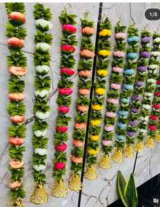 ผ้าลูกปัดกุหลาบและมาลัยดอกมะลิพร้อมลูกปัดผ้าสำหรับงานปาร์ตี้คริสต์มาส haldi mehdi - Product Image 1