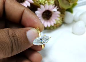 แหวนหมั้นเพชรทรงมาร์คีส์ 2.75 กะรัต เพชรเพาะเลี้ยงในห้องปฏิบัติการ ตัวเรือนทองคำขาว 14K แท้ รับรองโดย IGI แหวนแต่งงานเพชรเม็ดเดี่ยว - Product Image 5