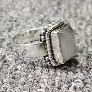 New Fashion S925 Sterling <b>Silver</b> Punk Style Gemstone <b>Ring</b> Men's Real Natural Black Onyx Square Big Classic Domineering Trendy - Product Image 1