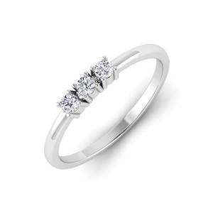 Minimalist Fine Yellow <b>Gold</b> Plated Bezel Set Toe <b>Ring</b> Wedding Promise Engagement Gift for Her Three Stone <b>Dainty</b> Lab Grown - Product Image 1