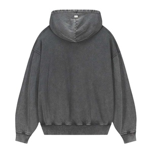 Custom <b>Drop</b> Shoulder Hoodie Men Heavyweight 100% Cotton <b>Acid</b> Washed Vintage Style Solid High Quality Men's Hoodies & Sweatshirts - Product Image 3