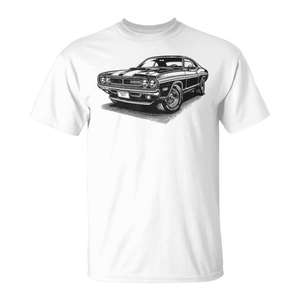 T-Shirt Classica American Muscle Car Retrò Anni '60 '70 per Appassionati di Auto - T-Shirt Promozionale Vintage per Amanti delle Auto - Product Image 1