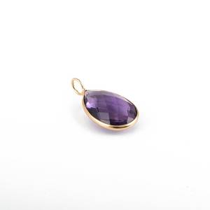 Solid 925 Sterling <b>Silver</b> 14K Gold Plated Natural Amethyst Pendant February <b>Birthstone</b> Minimalist <b>Necklace</b> Gift For Her - Product Image 5