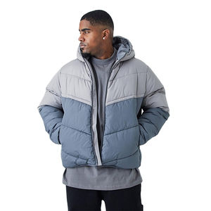 Veste matelassée pour hommes, design à deux poches, imperméable, longue et décontractée pour l'hiver, streetwear, veste unie de grande taille, vente en gros OEM - Product Image 1
