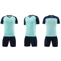 Conjunto de Camiseta de Fútbol Personalizada para Hombre, Cuello en V, Manga Corta, Absorbe la Humedad, Ajuste Atlético, Uniformes para Todas las Temporadas, Color Sólido, Poliéster