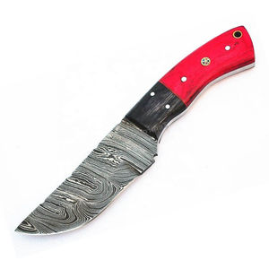 Couteau à dépecer multifonctionnel Burraq fait main en acier Damas de 9 pouces, qualité industrielle, manche en résine, bois, cuir, OEM/ODM - Product Image 3