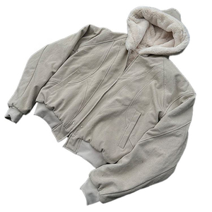 Sudadera con capucha con cremallera forrada polar de Sherpa pesado de invierno pesado personalizada fabricantes de ropa de lana suave y gruesa para hombre sudaderas con capucha - Product Image 3