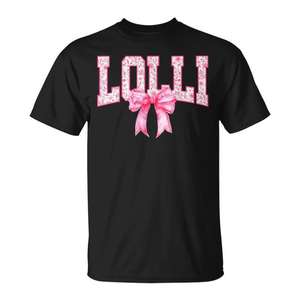 T-Shirt Lolli con Fiocco Coquette e Stampa Floreale Rosa Acquerello, Maglietta Promozionale Elegante per Donne - Product Image 1