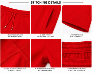 Customized logo Wholesale Design Cotton French Terry <b>red</b> Streetwear regular fit <b>Men's</b> running <b>Shorts</b> - Product Image 5