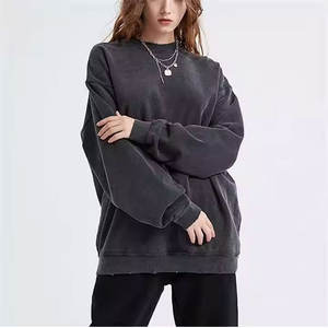 Jersey de lavado ácido para hombre, sudadera con cuello redondo, logotipo personalizado de calidad superior, bordado, transpirable, estilo de moda para invierno - Product Image 4