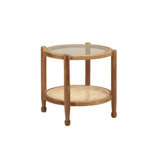 <b>Round</b> Coffee <b>Table</b> With <b>Solid</b> <b>Wooden</b> and Rattan Good Manufacturing at Wholesale Price Handmade From Central Java - Product Image 5