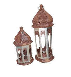 Ensemble de 2 lanternes suspendues en fer de qualité supérieure avec finition polonaise pour lanternes suspendues en métal de décoration intérieure - Product Image 2