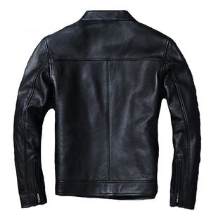 Chaqueta de Cuero Vacuno de Alta Calidad para Hombre, Chaqueta de Motociclista de Cuero Genuino Natural para Primavera - Product Image 2