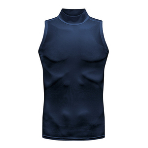Camisetas sin mangas de compresión de servicio OEM, camiseta con logotipo personalizado para hombre, Color sólido, el mejor Material, ropa deportiva de compresión para Fitness, camisetas sin mangas para hombre - Product Image 5