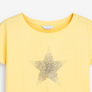 T-shirt pour femme à manches courtes col rond décontracté d'hiver avec impression personnalisée et broderie, écologique, OEM, poids lourd 200 g/m², 100 % coton - Product Image 5