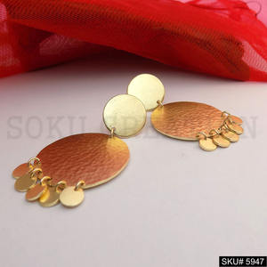 Boucles d'oreilles pendantes en plaqué or de créateur faites à la main SKU5947 bijoux pendants à la mode - Product Image 3