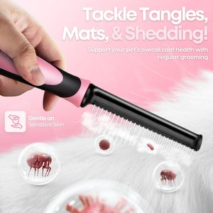 Cepillo Cortapelos para Mascotas Pequeñas, Cepillo para Gatos con Cuchilla de Acero Inoxidable, Peine para Perros para Cortar el Pelo, Eliminar Enredos y Nudos, Cuidado de Cachorros - Product Image 5