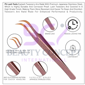 Pince à épiler durable et antistatique pour extension de cils incurvés Pince à épiler facile à saisir pour artistes en acier inoxydable Pince à épiler greffée pour salon Pointe de volume - Product Image 3