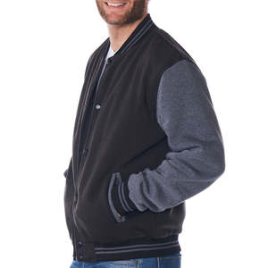 Veste universitaire pour homme en laine et cuir sur mesure OEM, taille plus, avec patchs en chenille, logo brodé personnalisé, vestes universitaires - Product Image 3