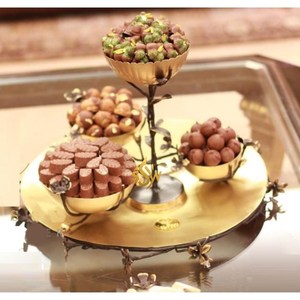 Bol de service de fruits et de bonbons en métal fait à la main de conception supérieure plat de service de chocolat personnalisé meilleur fabricant et exportateur de l'Inde - Product Image 4