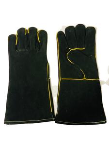 Nouveau 16 pouces XL noir vache fendu cuir gants de soudage résistant au feu et à la chaleur caractéristiques de sécurité pour soudeur - Product Image 5