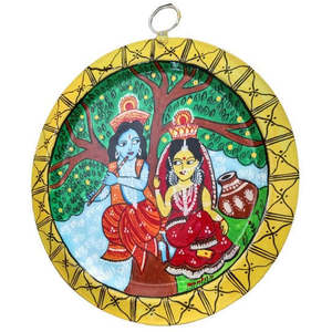 Artesanía Mukherjee, Arte Petchitra Pintado a Mano, Decoración de Pared Abstracta Vertical, Placa de Aluminio, Decoración para el Hogar, MDF, 23 cm X - Product Image 5