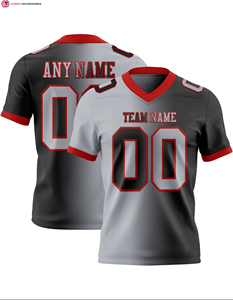 Custom White Black-Red Mesh Authentic Gradient <b>Square</b> Shape Flag Football Jersey - Product Image 2