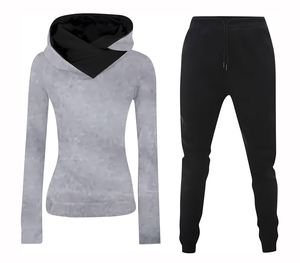 Logo personnalisé survêtement femmes deux pièces ensemble femmes Yoga Gym survêtement combinaison hiver survêtement pour unisexe - Product Image 1