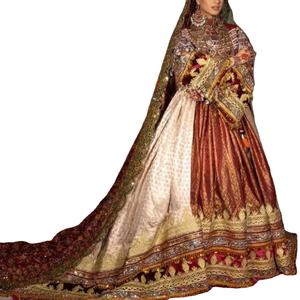 Robe traditionnelle afghane pashtun pour couple, vêtement ethnique culturel fait à la main, robe de mariage, longueur au sol, manches longues, personnalisable - Product Image 1