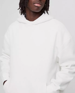 Sweat à capuche surdimensionné pour hommes OEM personnalisé avec logo multicolore uni de haute qualité 100% coton lourd 380 GSM du Bangladesh - Product Image 3