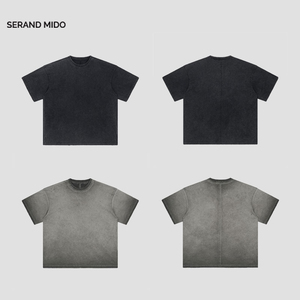 Camiseta de Hombre Vintage de Alta Calidad Personalizada, de Poliéster/Algodón, Lavada al Ácido, 180 g/m², Transpirable, Gruesa, con Diseño Personalizado en Blanco - Product Image 4