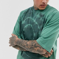 Kaos Pria Desain Terbaik Tie Dye Cetak Huruf 100% Katun Rajut Bernapas Cepat Kering Lengan Pendek Logo Kustom Longgar Diskon