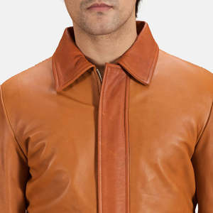 Chaqueta de Cuero Genuino de Piel de Oveja Marrón Casual para Otoño - Tallas XS a 6XL con Cremallera y Diseño con Capucha - Product Image 5
