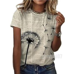Camisetas de verano con estampado elegante para mujer, pintura al óleo abstracta, Camiseta con estampado Floral 3D, ropa de calle, Tops Unisex, moda Vintage - Product Image 3