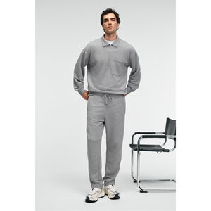 GRIMELANGE CLARENCE Pantalon de survêtement pour homme 100% coton avec cordon de serrage, taille élastiquée, poche arrière et étiquette décorative - Product Image 3