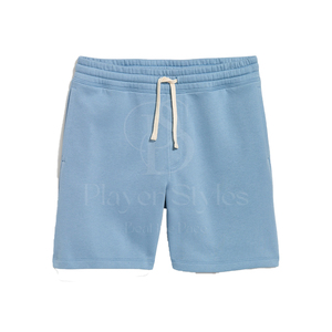 Pantalones cortos de sudor de lana de algodón 100% para hombre, elásticos personalizados, diseño holgado informal medio, transpirable, liso, teñido, moda esencial - Product Image 3