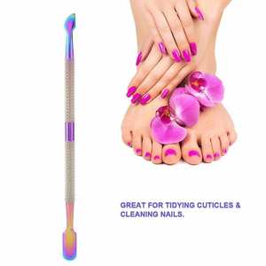 Poussoirs à cuticules pour ongles de soins personnels Poussoirs à cuticules à double extrémité en acier inoxydable - Product Image 4
