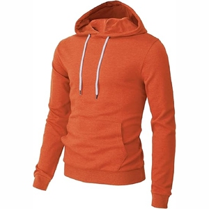 Sudadera con Capucha para Hombre, Casual, Manga Larga, Corte Ajustado, Color Naranja Quemado, con Dobladillo Curvo - Product Image 4
